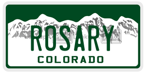 ROSARY  license plate in CO