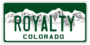 ROYALTY  license plate in CO