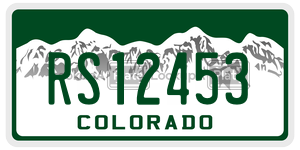 RS12453  license plate in CO
