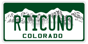 RTICUNO  license plate in CO