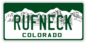 RUFNECK  license plate in CO