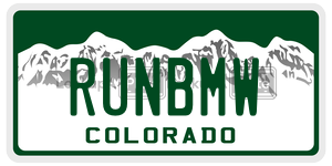 RUNBMW  license plate in CO