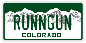 RUNNGUN  license plate in CO