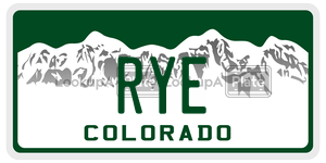 RYE  license plate in CO
