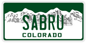 SABRU  license plate in CO