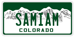SAMIAM  license plate in CO