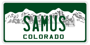 SAMUS  license plate in CO