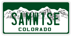 SAMW1SE  license plate in CO
