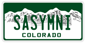 SASYMNI  license plate in CO