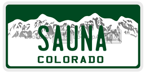 SAUNA  license plate in CO