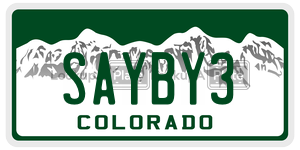 SAYBY3  license plate in CO