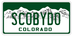 SCOBYDO  license plate in CO