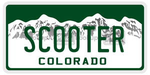 SCOOTER  license plate in CO