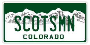 SCOTSMN  license plate in CO