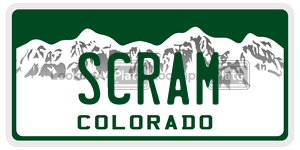 SCRAM  license plate in CO