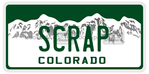 SCRAP  license plate in CO