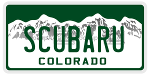 SCUBARU license plate in Colorado