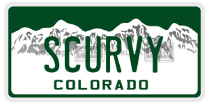 SCURVY  license plate in CO