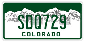 SDQ729 license plate in Colorado