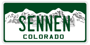 SENNEN  license plate in CO