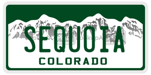 SEQUOIA  license plate in CO