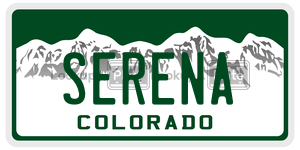SERENA  license plate in CO
