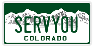 SERVYOU  license plate in CO