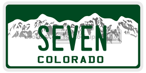 SEVEN  license plate in CO