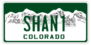 SHAN1  license plate in CO