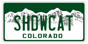 SHDWCAT license plate in Colorado