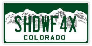 SHDWF4X  license plate in CO