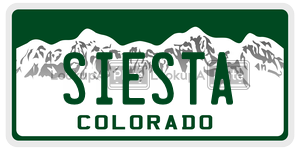 SIESTA  license plate in CO