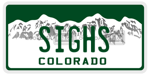 SIGHS  license plate in CO