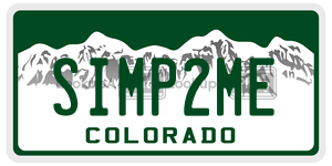 SIMP2ME license plate in Colorado