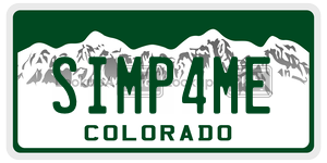 SIMP4ME license plate in Colorado