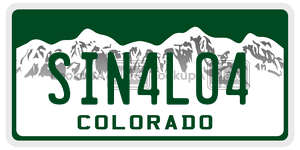 SIN4LO4  license plate in CO