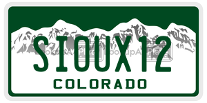 SIOUX12  license plate in CO