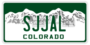 SJJAL  license plate in CO