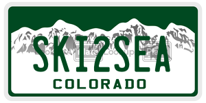 SKI2SEA  license plate in CO
