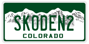 SKODEN2 license plate in Colorado