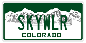 SKYWLR  license plate in CO