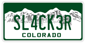 SL4CK3R  license plate in CO
