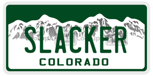 SLACKER  license plate in CO