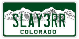 SLAY3RR  license plate in CO