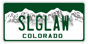 SLGLAW  license plate in CO