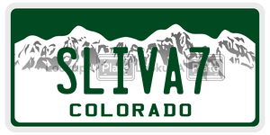 SLIVA7  license plate in CO