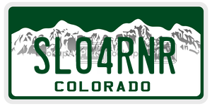 SLO4RNR  license plate in CO