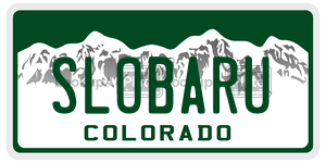 SLOBARU license plate in Colorado