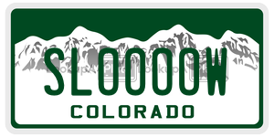 SLOOOOW  license plate in CO