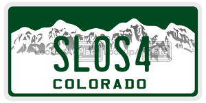 SLOS4  license plate in CO